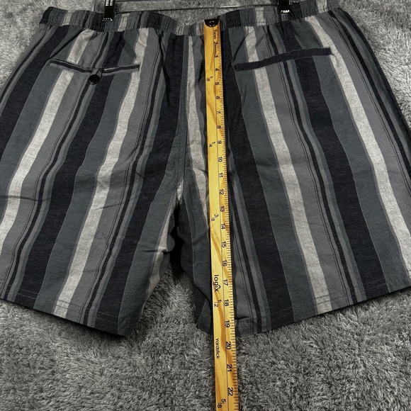 Katin Shorts Mens 2XL Gray Striped Linen Blend Drawstring Chino Pockets Casual - Picture 7 of 12